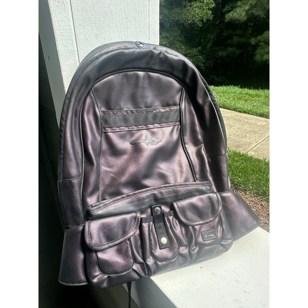 Vintage Oakley Utility Backpack Purple Metallic Graffiti Lined Y2K Techwear Skat